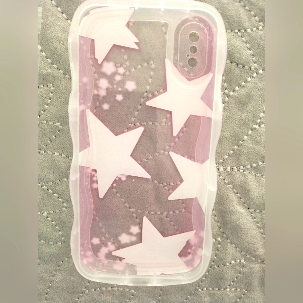 Clear Light pink IPhone X/S Wavy Case